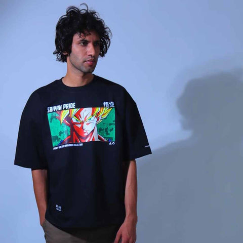 Oversized Heavy weight Tshirt/  Saiyan God