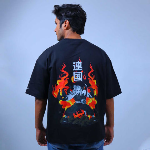 Oversized Heavy weight Tshirt/  Flame Hashira