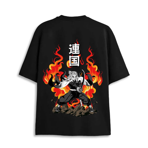 Oversized Heavy weight Tshirt/  Flame Hashira